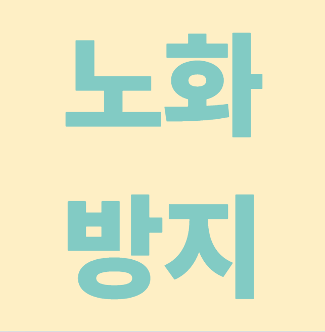 노화방지 글자 사진