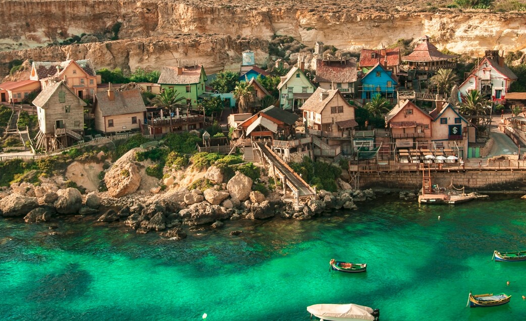 하늘에서 바라 본 몰타 해변 사진