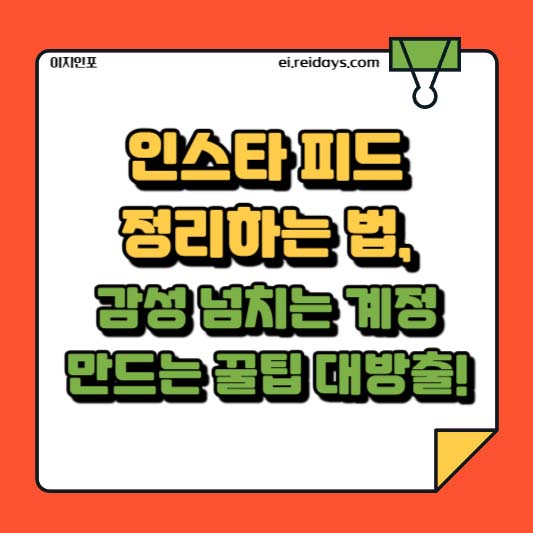 인스타 피드 정리하는 법, 감성 넘치는 계정 만드는 꿀팁 대방출!
