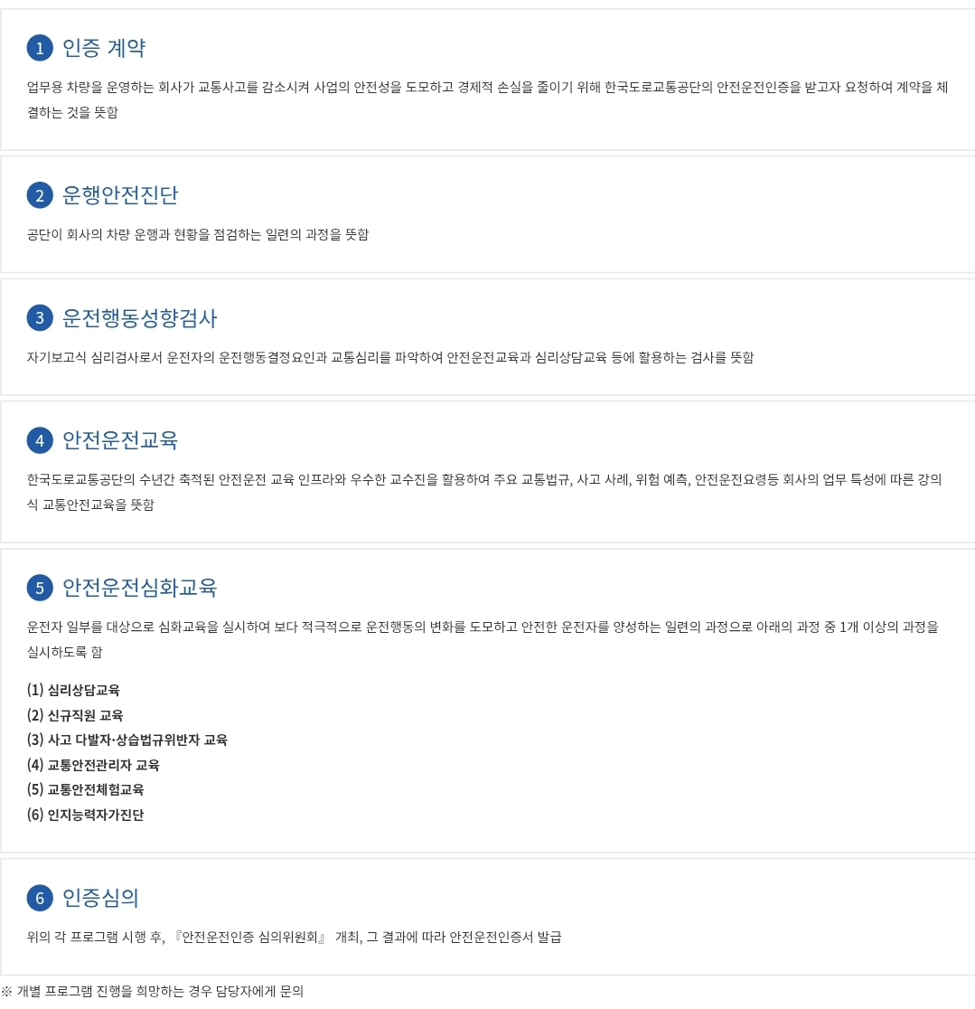 안전운전인증 프로그램 안내