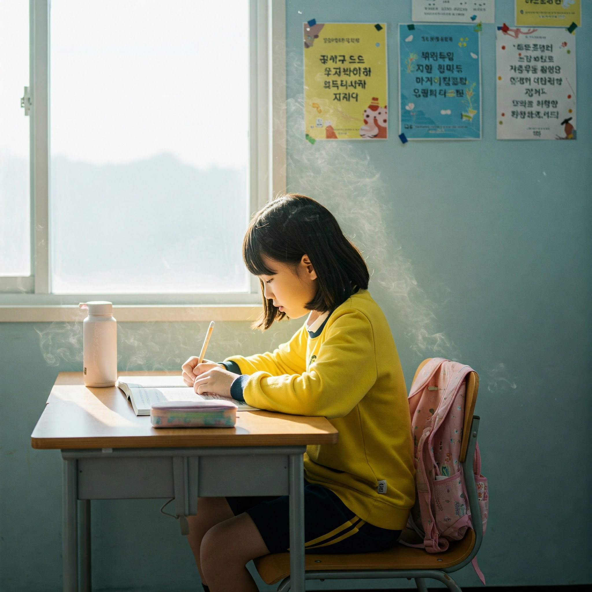 자기주도학습 중인 한국 초등학생