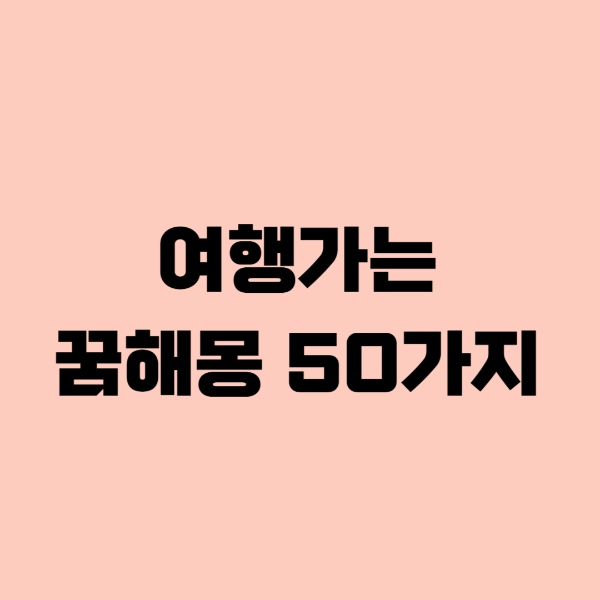 여행가는꿈해몽