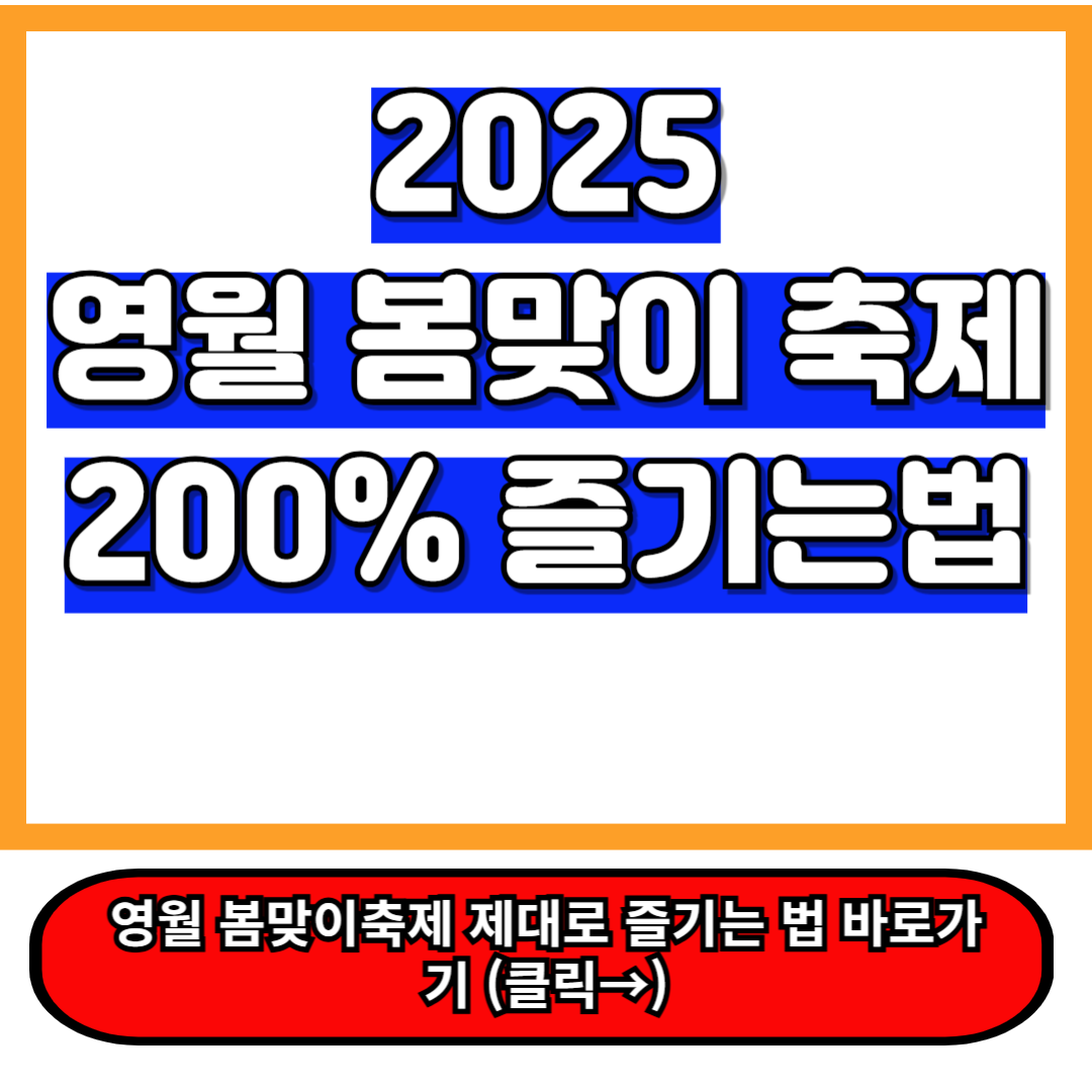 2025 영월 봄맞이 축제 총정리! 일정부터 신청 방법까지 한눈에