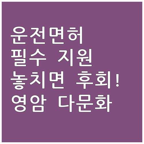 2025년 영암군 다문화가족 운전면허..