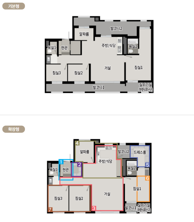 태봉공원 푸르지오 파크몬트 평면도