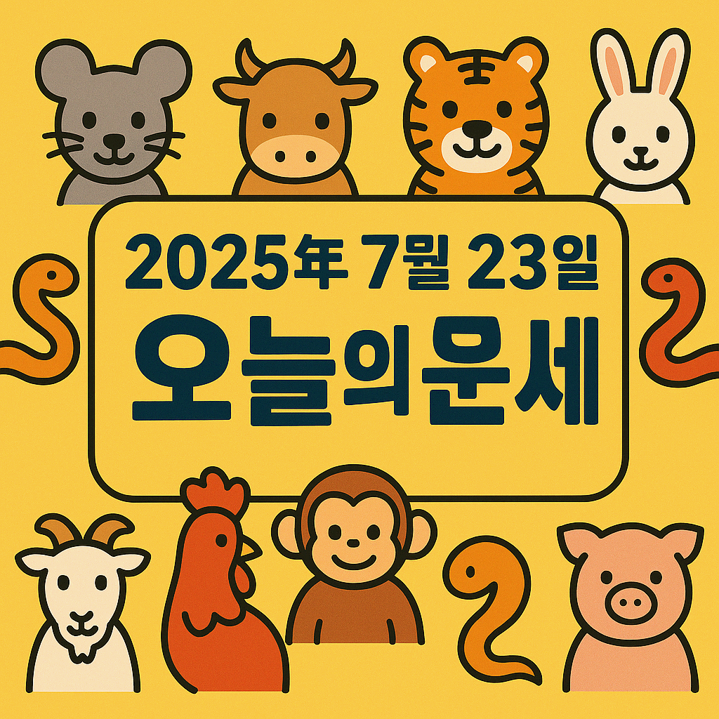 2025년 7월 23일 띠별 운세 ❘ 연도별 오늘의 운세 총정리