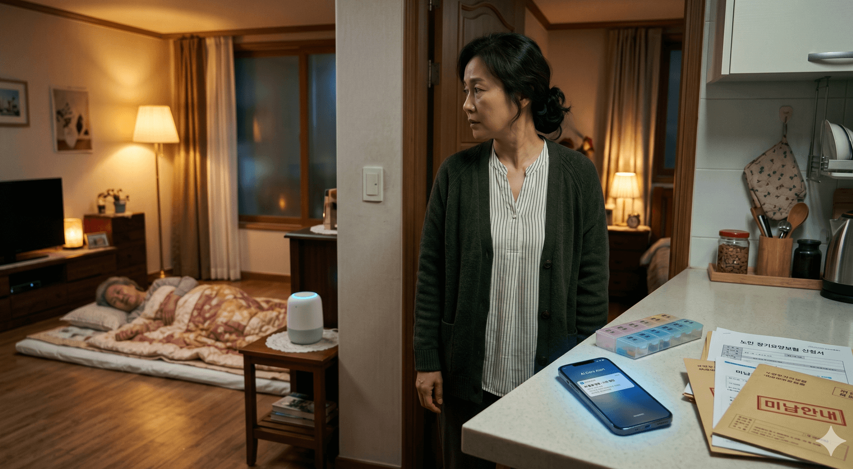 치매 부모 AI 돌봄 로봇과 지원금 신청 전 현실을 확인하는 4050 보호자