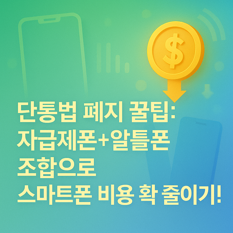 단통법 폐지 꿀팁: 자급제폰+알뜰폰 조합으로 스마트폰 비용 확 줄이기! 관련