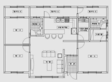 기운이 좋은 집 평면도 그림