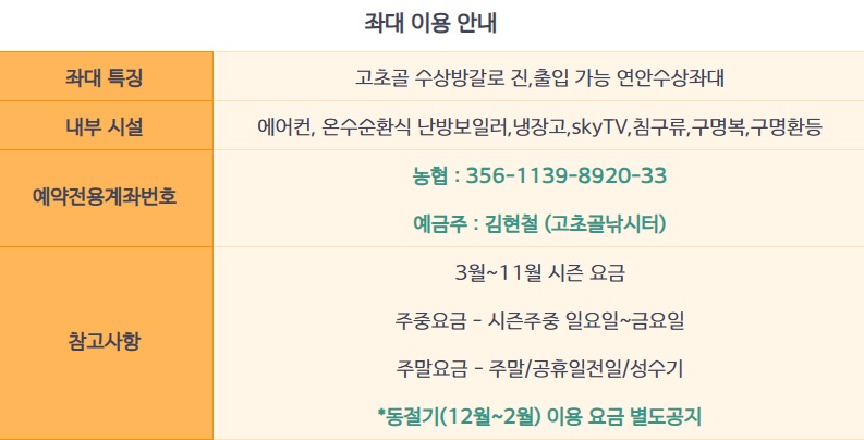 이용 요금과 운영 시간