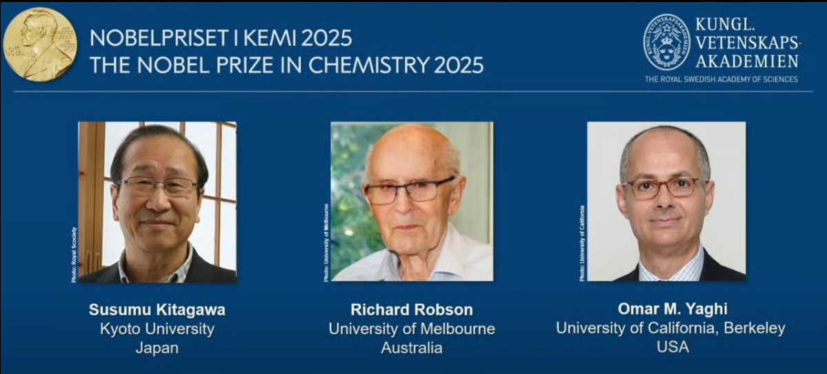 2025년 노벨화학상 수상자 3인