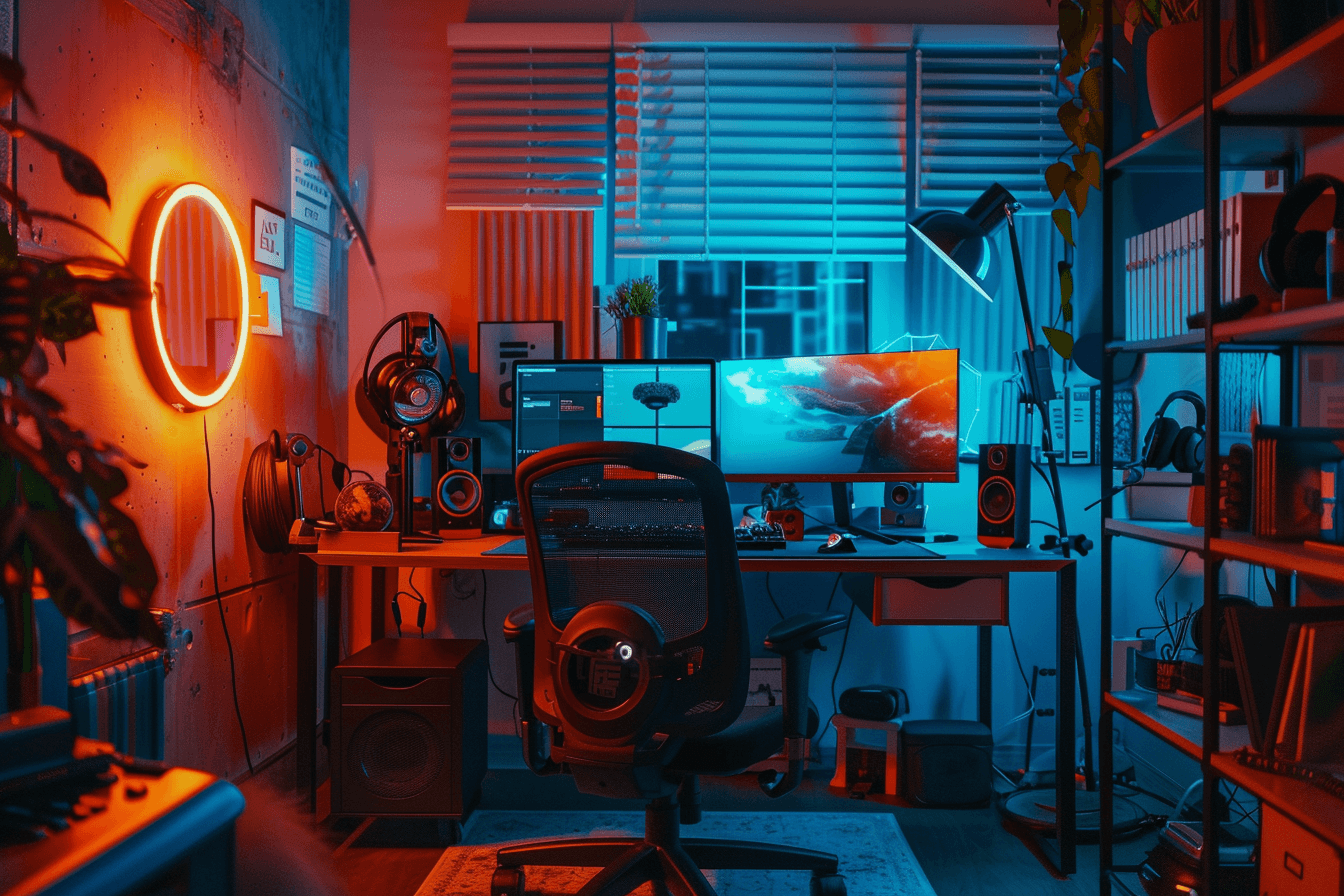 집에-설치-해놓은-스트리밍-장비-이미지