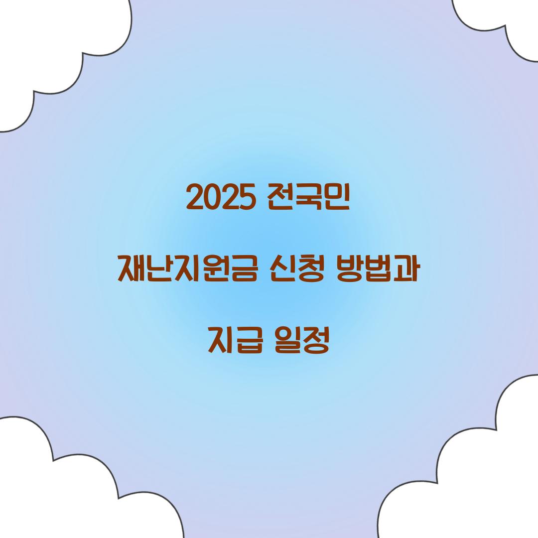 2025 전국민 재난지원금 신청