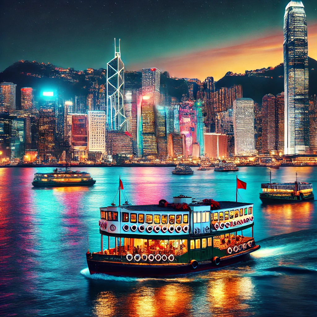 홍콩 야경 생성 이미지