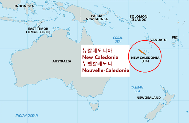 뉴칼레도니아 위치