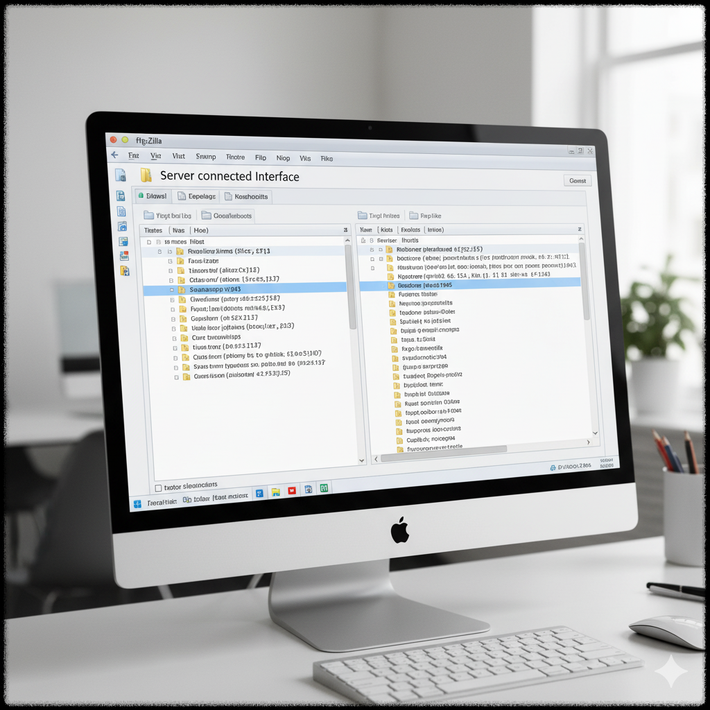 서버에 연결된 FTP 클라이언트 인터페이스