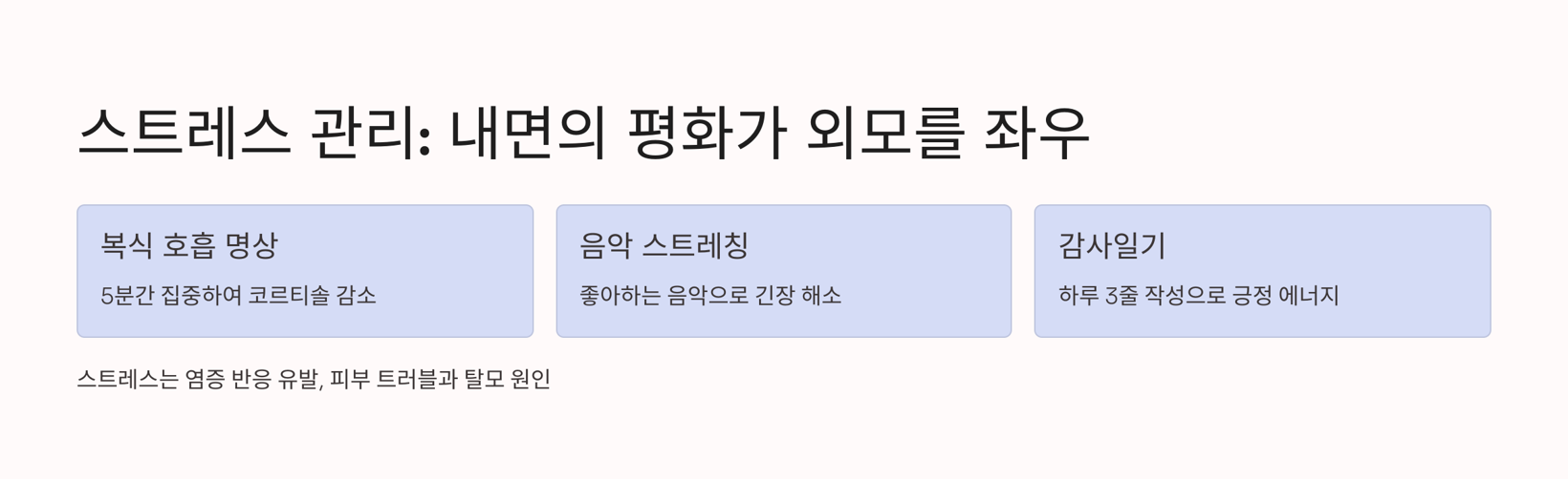 노화방지 생활습관 : 스트레스 관리 (내면의 평화)