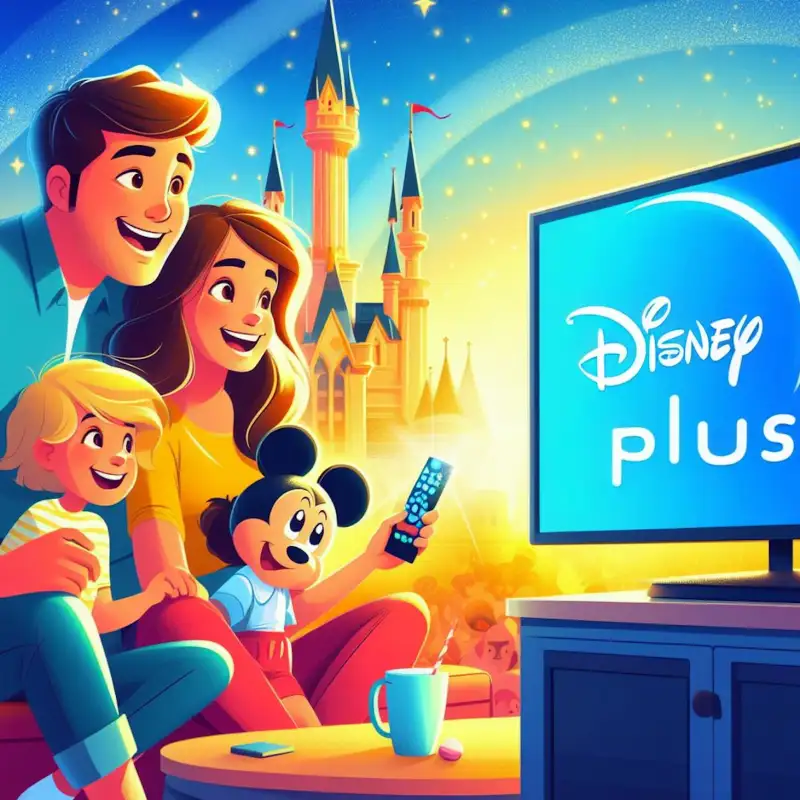 디즈니플러스-무료체험-방법으로-tv로-시청하는-가족의-이미지