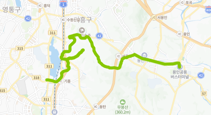 용인-88-1번-버스-노선-지도