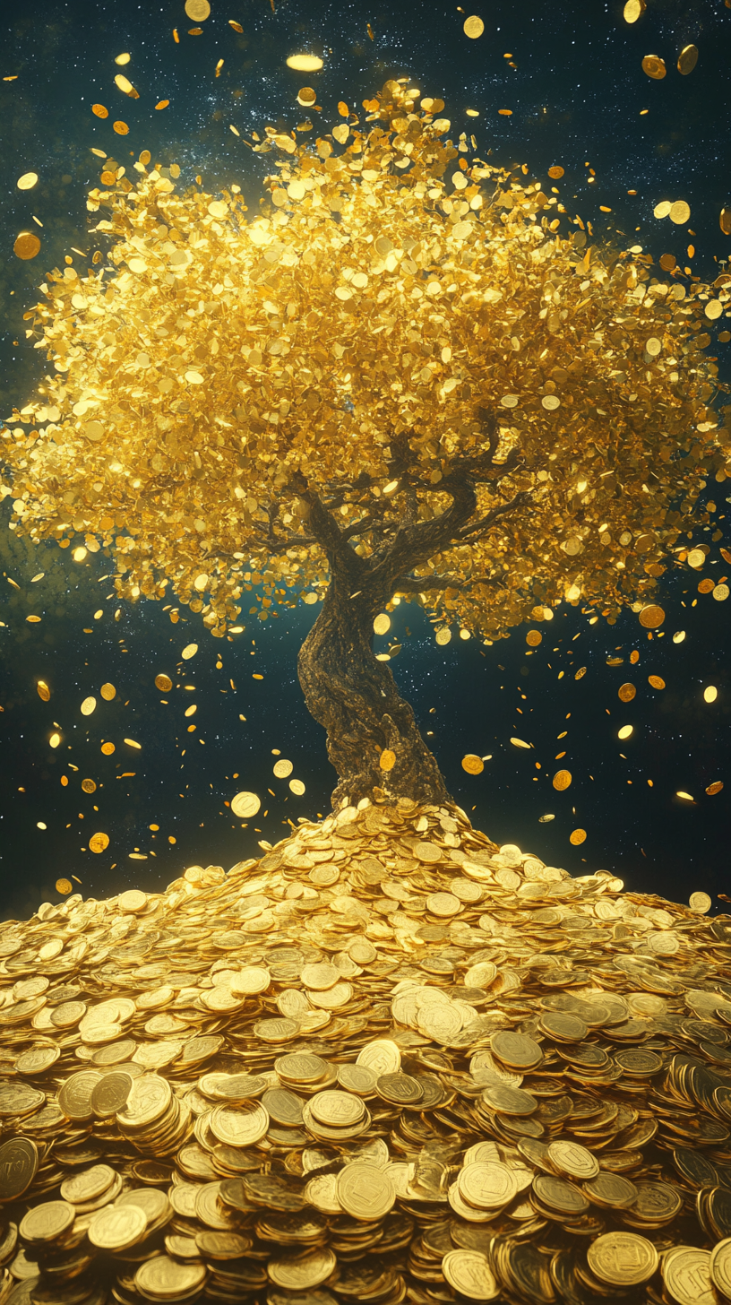 황금-돈나무-그림-돈들어오는-그림,-풍수-그림-액자