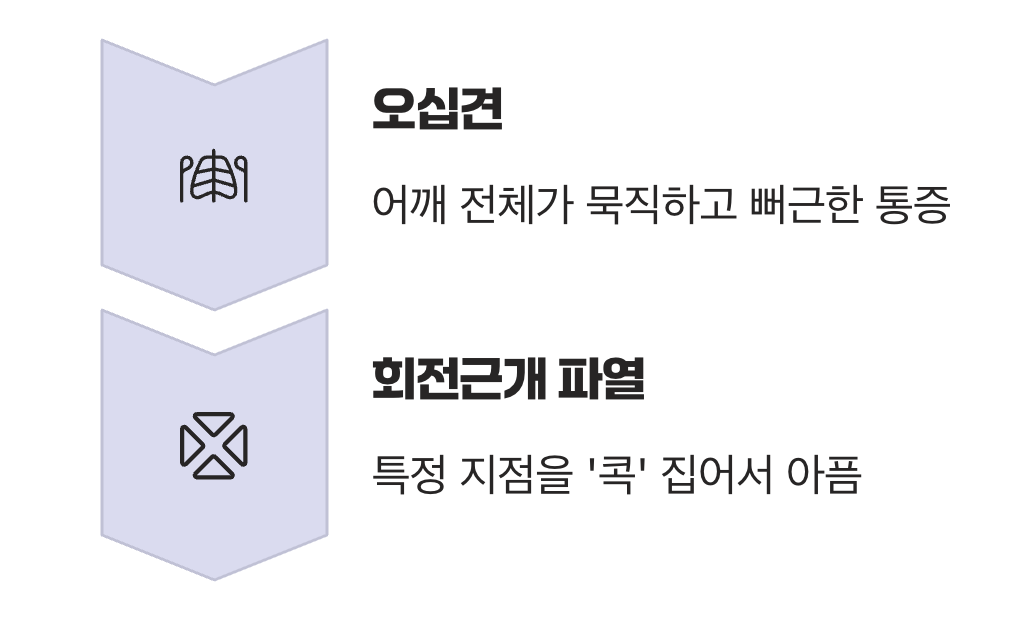 차이점 둘, 아픈 부위가 '콕' 집어지나?