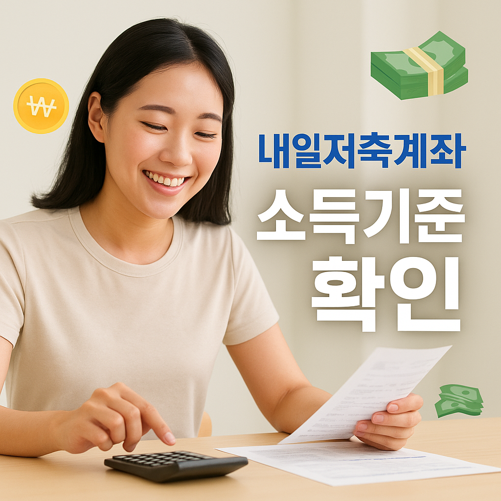내일저축계좌 소득기준 확인