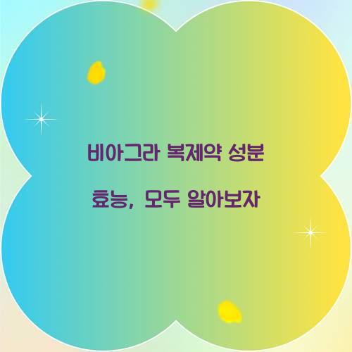 비아그라 복제약 성분 효능