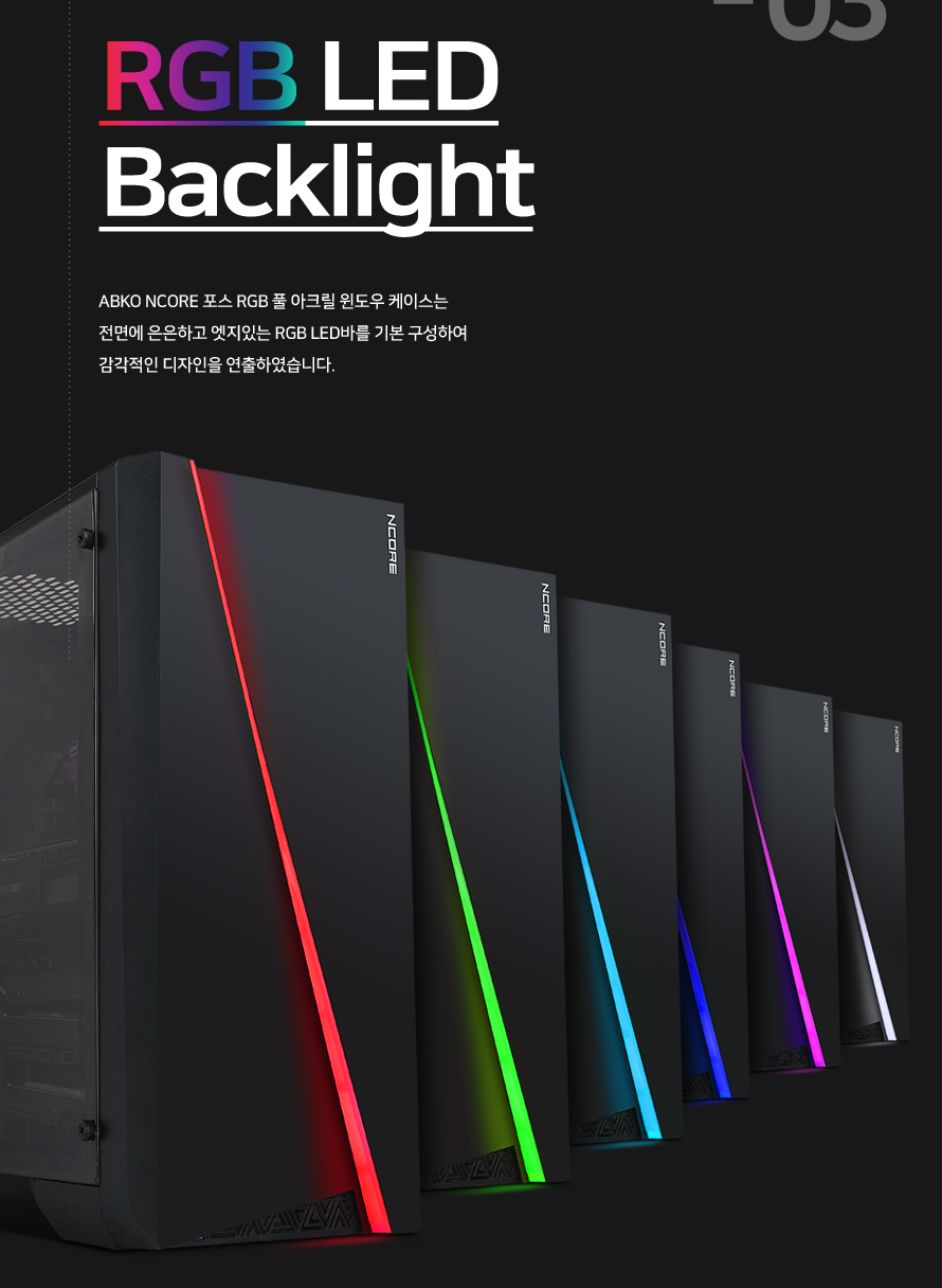 ABKO NCORE Force Full Acrylic Window RGB Line
