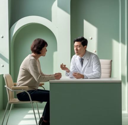 의사와 상담중인 환자