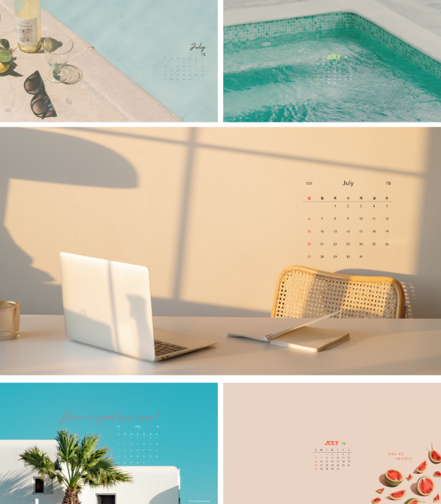 2025년 7월 달력 프린트 무료다운 스마트 PC 배경화면 플래너 출력 1
