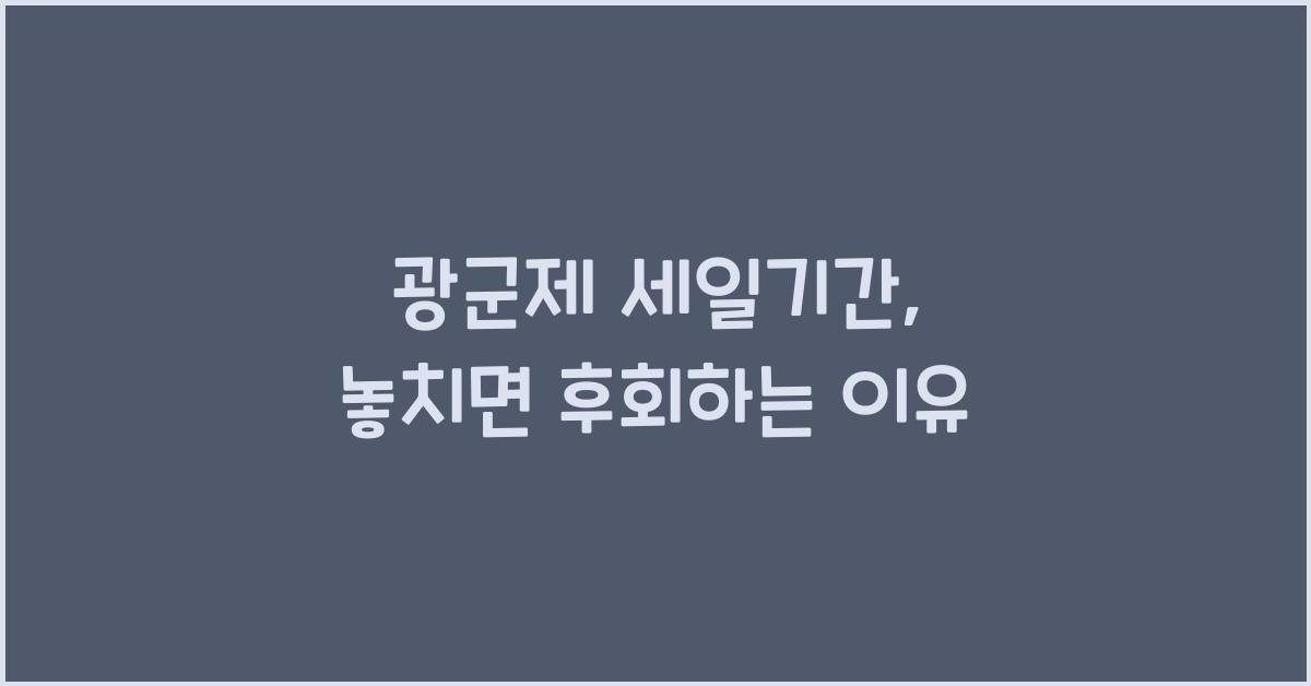 광군제 세일기간