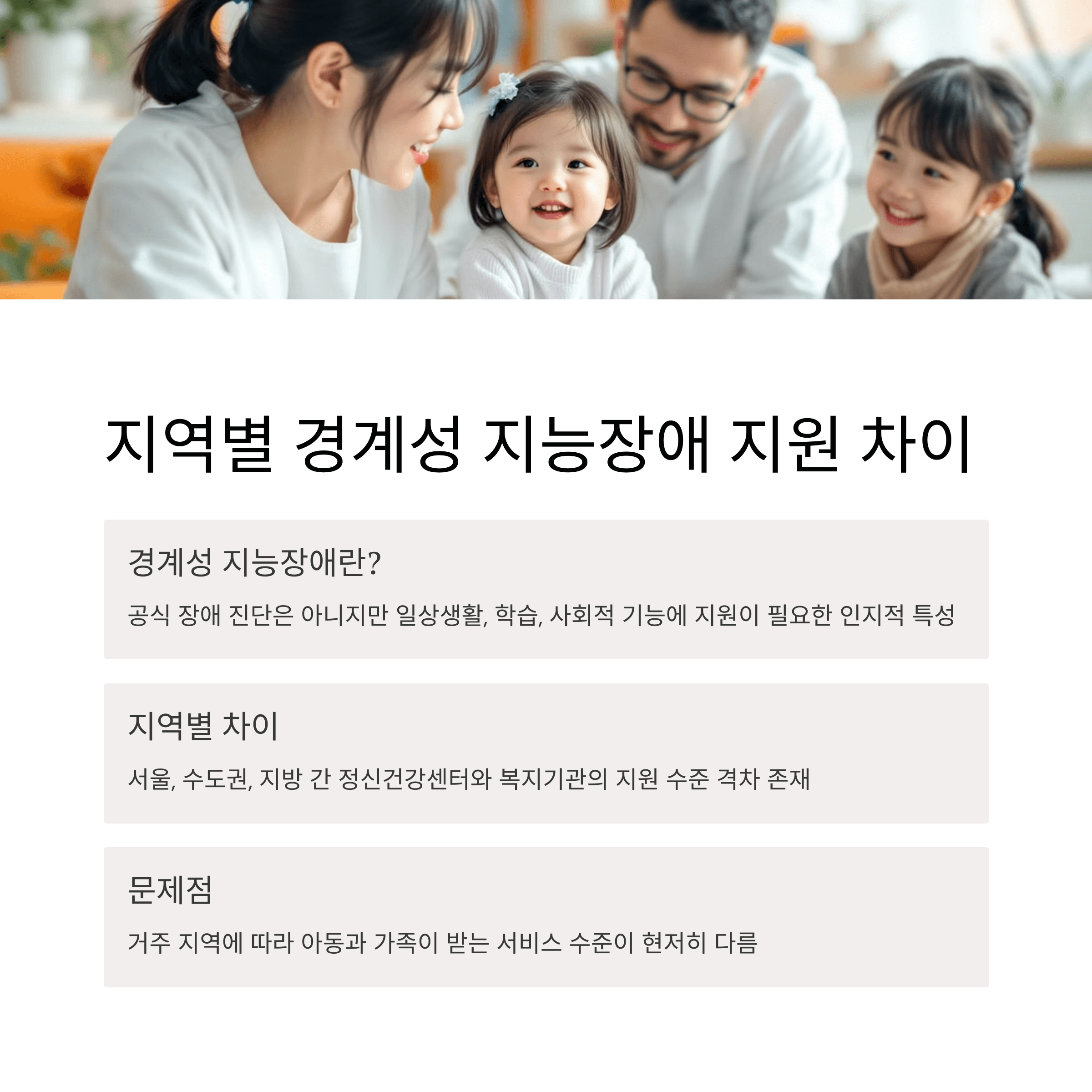 지역별 경계성 지능장애 지원 차이