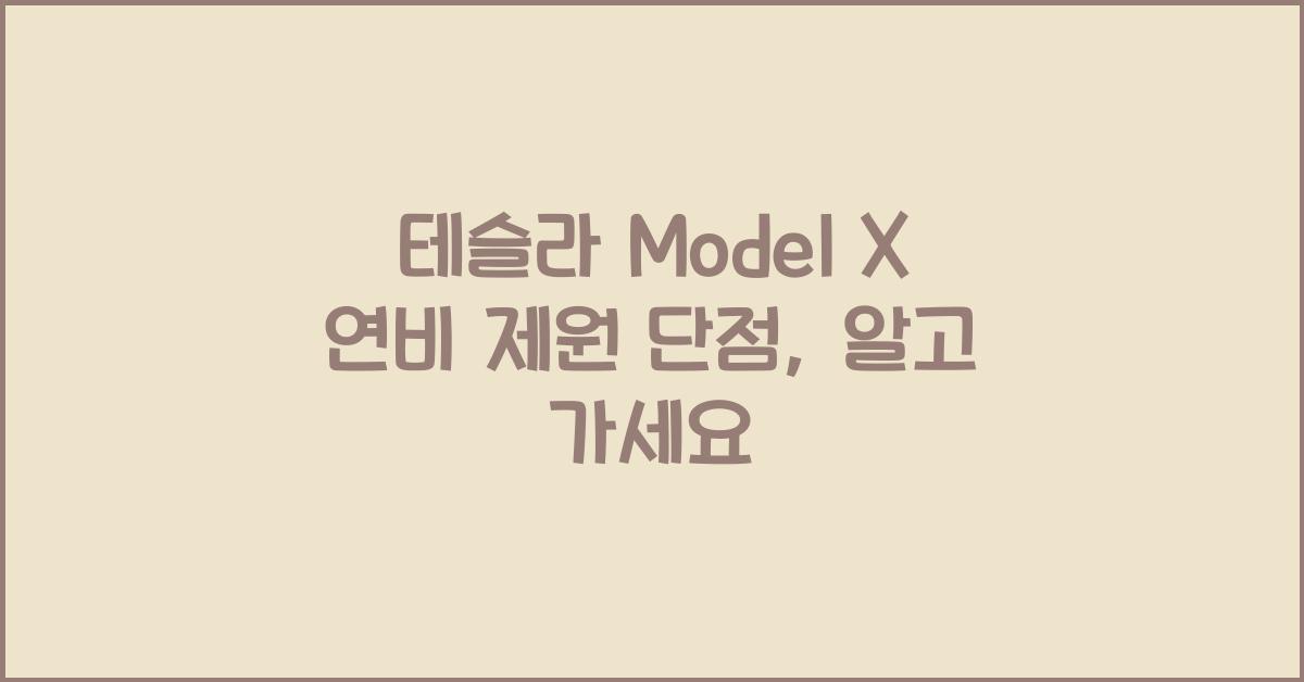 테슬라 Model X 연비 제원 단점