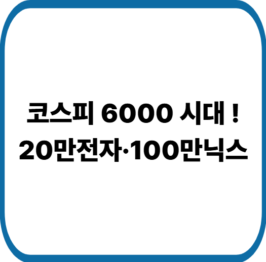 코스피 6000 돌파, 5000피 한 달 만에 신기록…삼성전자 20만원 시대