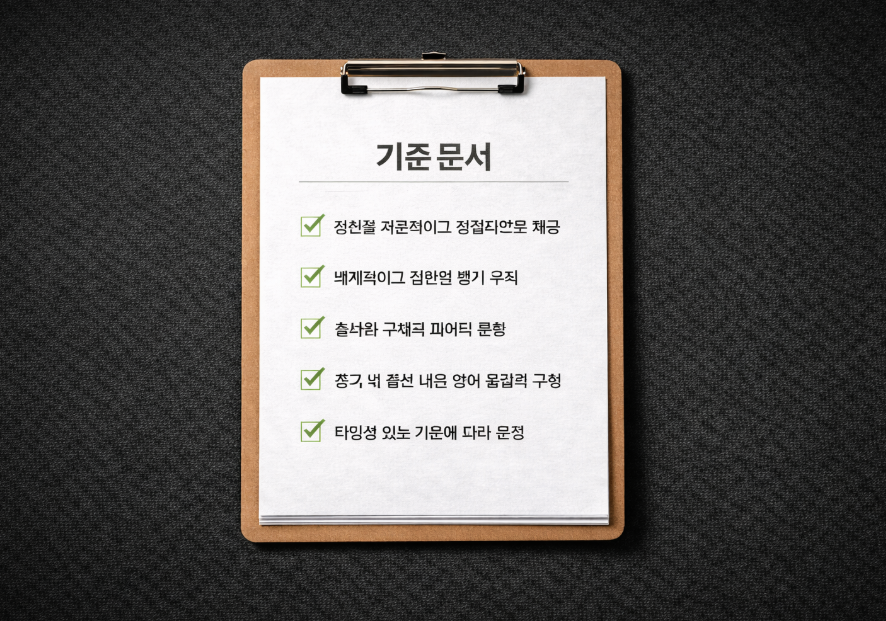 정보형 글 내부 체크리스트를 표현한 운영 기준 이미지