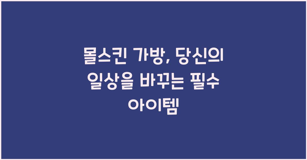 몰스킨 가방