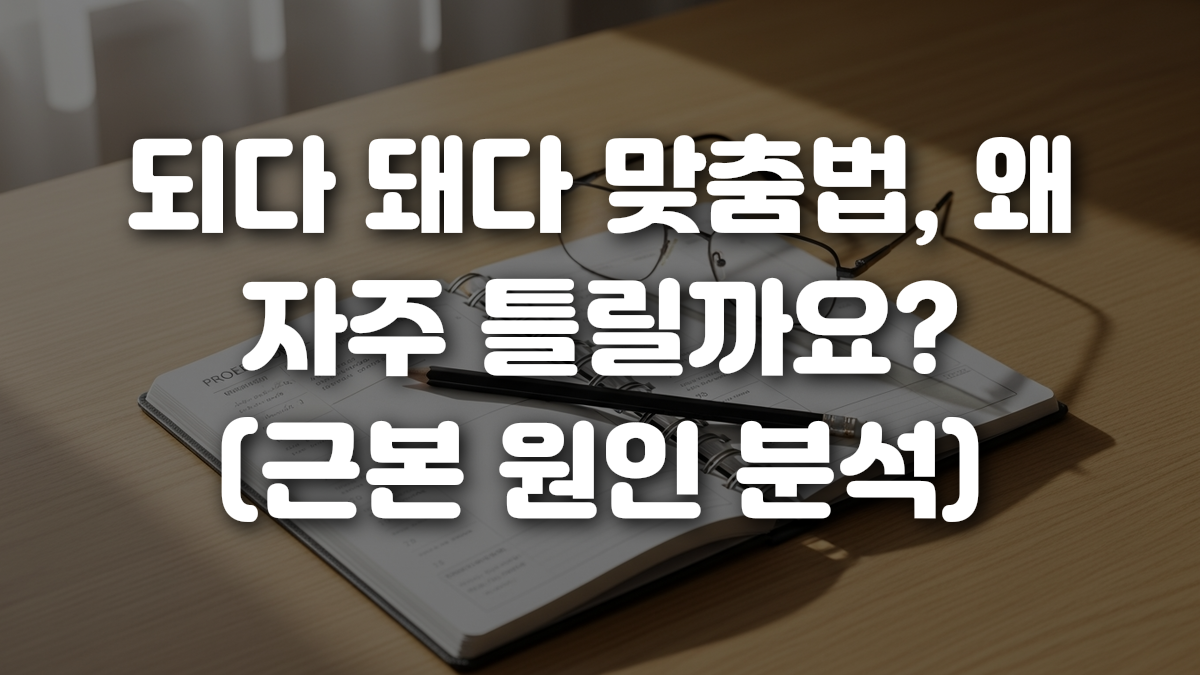 되다 돼다 맞춤법 왜 자주 틀릴까요 근본 원인 분석