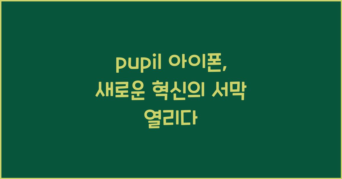 pupil 아이폰