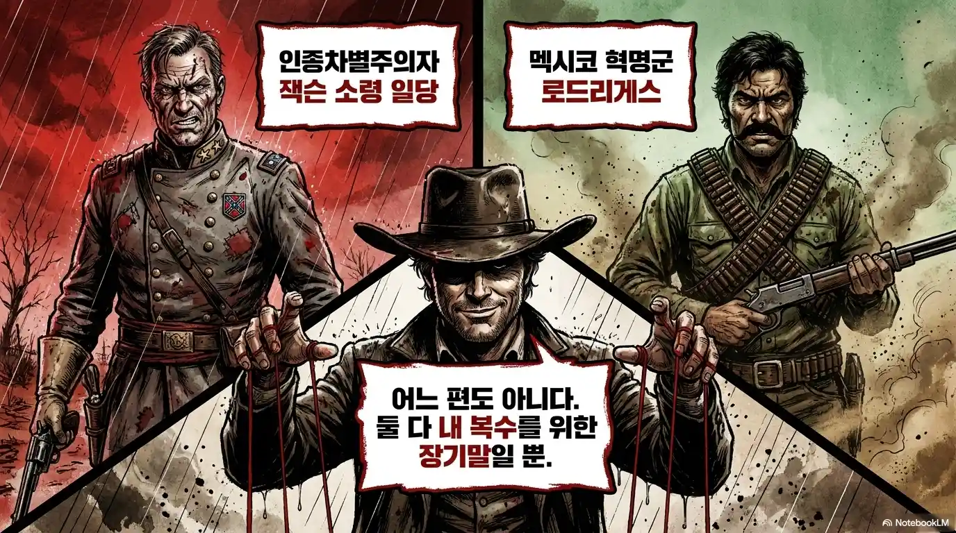 잭슨 소령과 로드리게스 그리고 복수를 다짐하는 장고