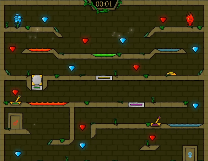 불과-물-2인용-게임하기-5-엘레먼트-시작-화면