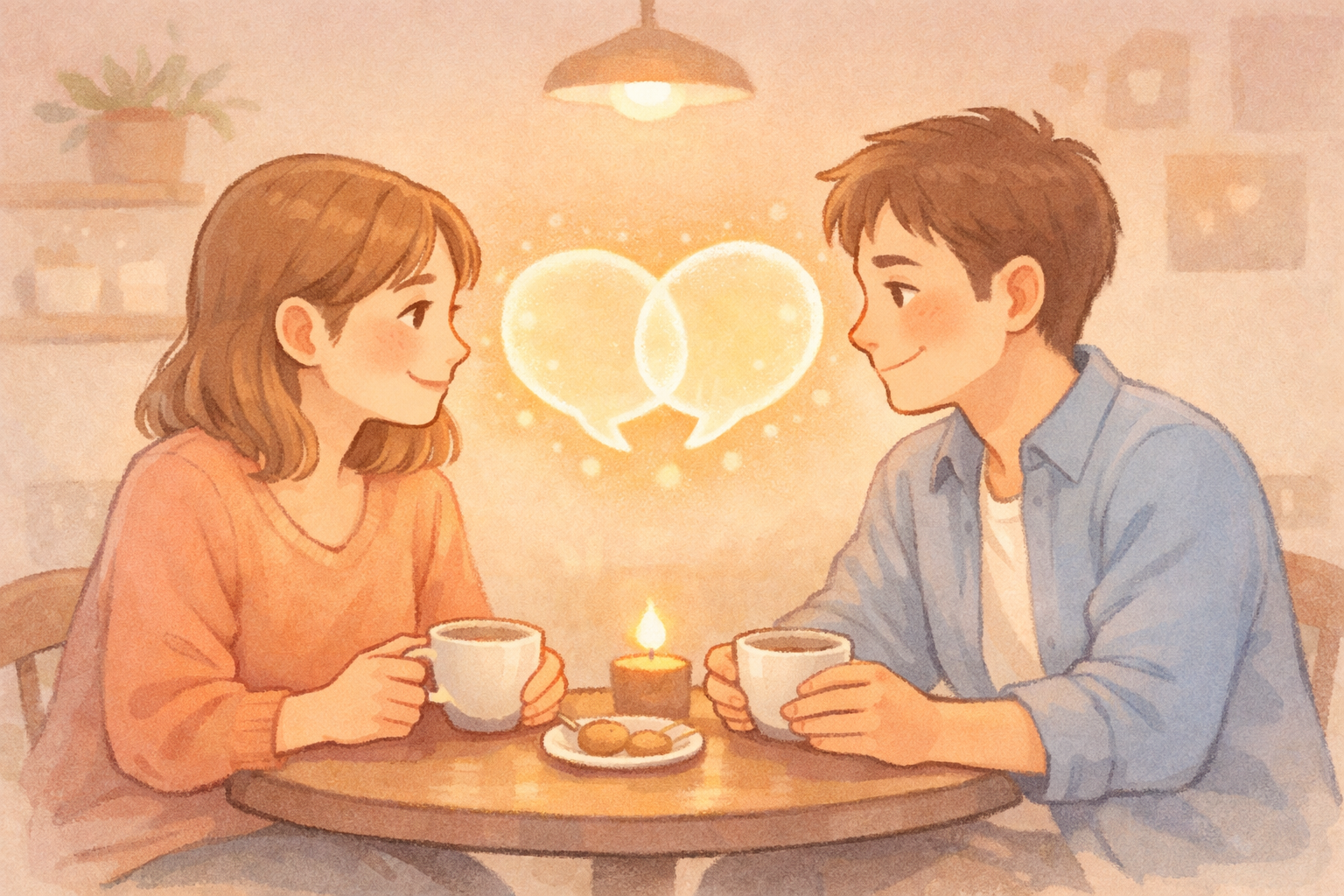 소개팅에서 잘된 사람들은, 묘하게 같은 질문을 했다 썸네일 일러스트