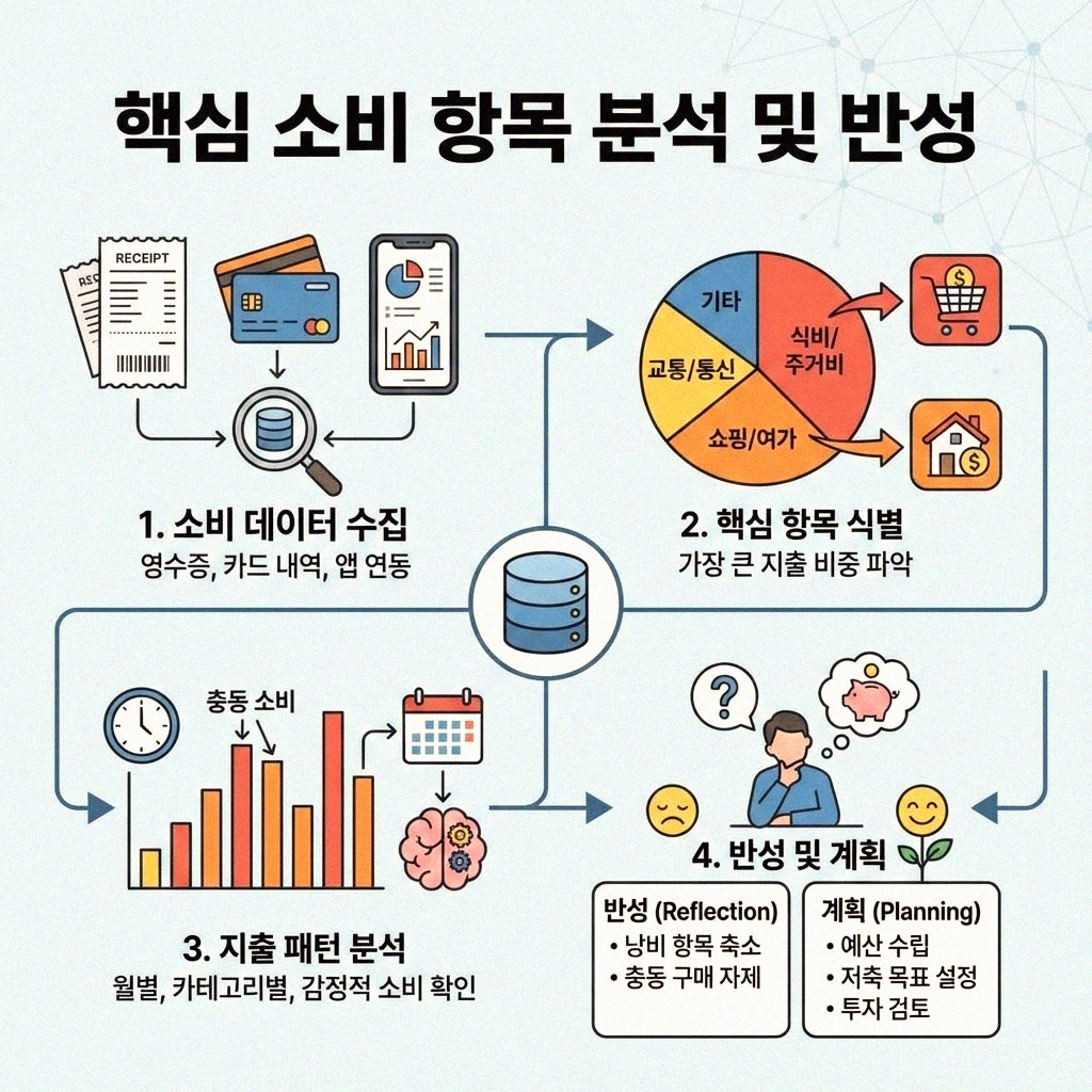 일주일 돌아보기 소비 노트 멋지게 만들기