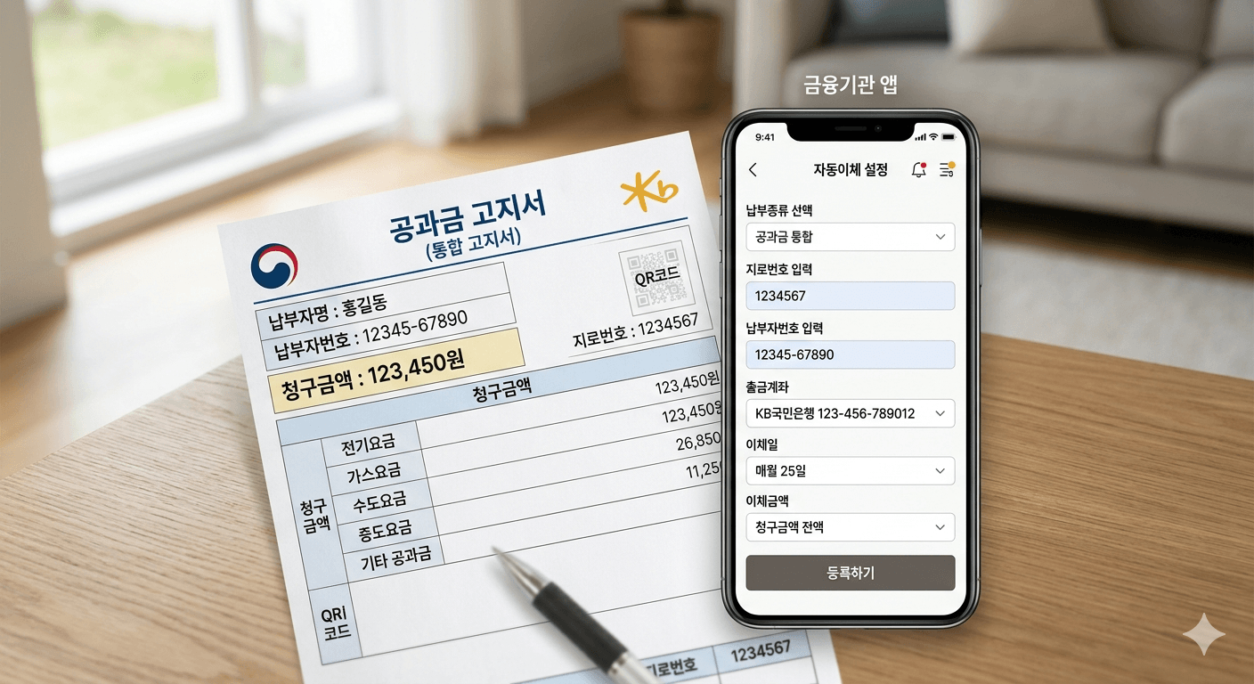 혼자 사는 사람 공과금 자동이체 설정 방법, 놓치기 쉬운 생활요금 정리법 이미지