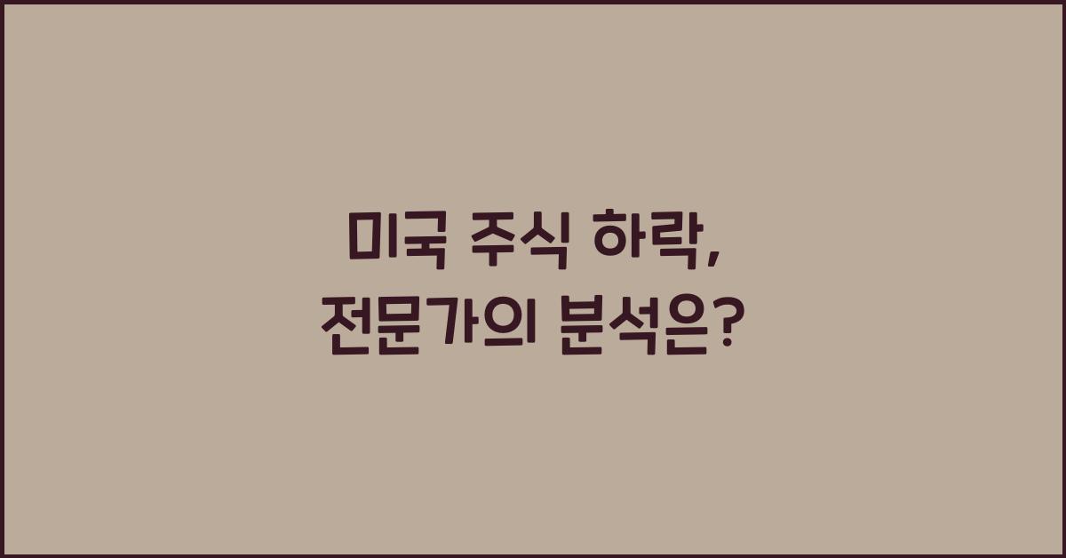 미국 주식 하락