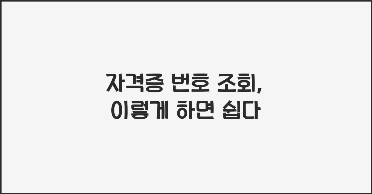 자격증 번호 조회