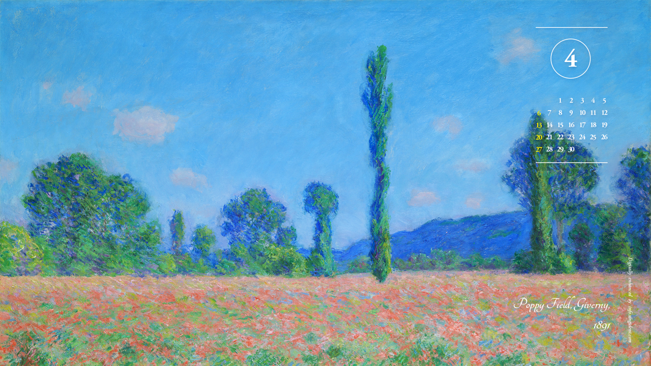 15 지베르니의 양귀비 들판 A - 2025년4월 노트북배경화면