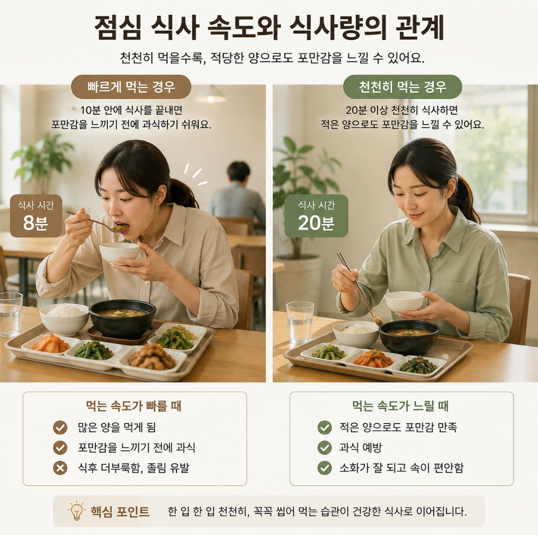 점심식사 속도 식사량