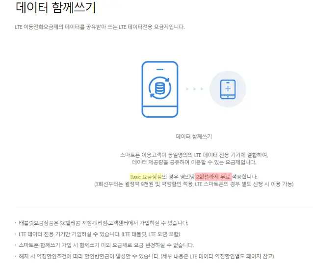 SKT 데이터 쉐어링
