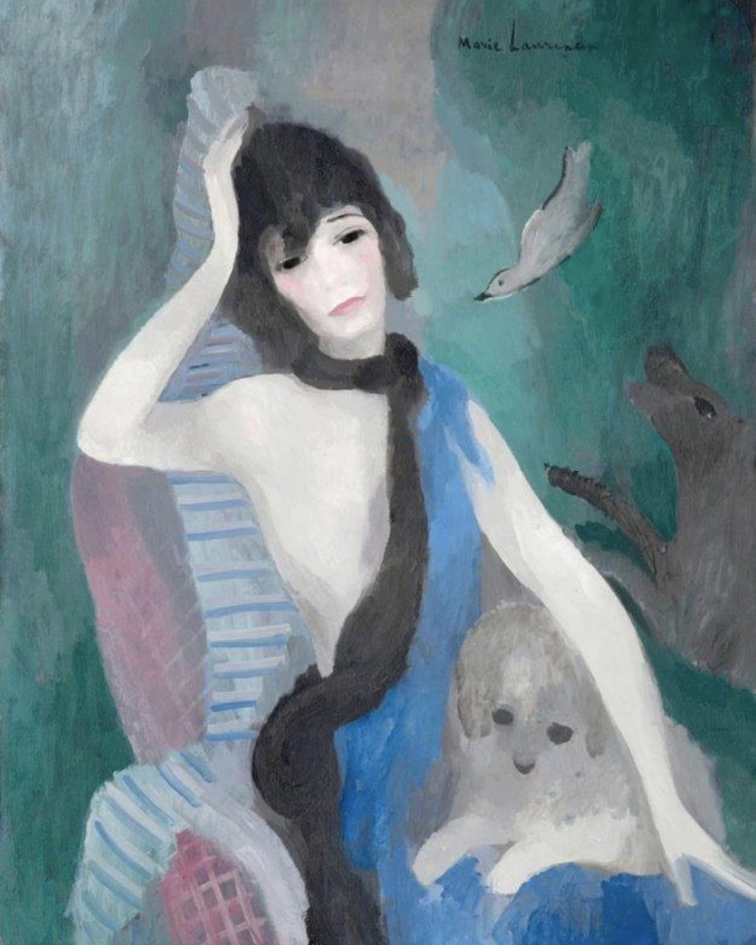 마리 로랑생이 그린 <코코 샤넬의 초상>을 볼 수 있는 이미지입니다.