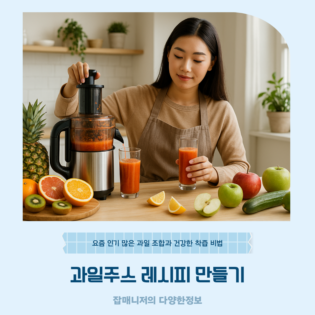과일주스 레시피 만들기 요즘 인기 많은 과일 조합과 건강한 착즙 비법